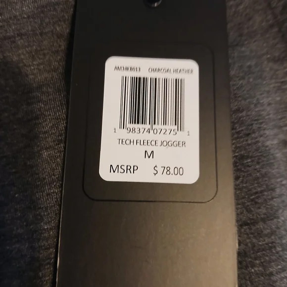 Men's Charcoal Joggers with Drawstring Waist - Picture 7 of 8